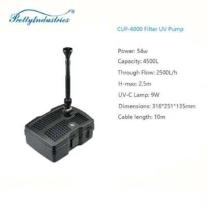 Grech 2500L All in one Pump Eco Pond filter UVC Fountain 9W UV Clarifier Media - Picture 1 of 12