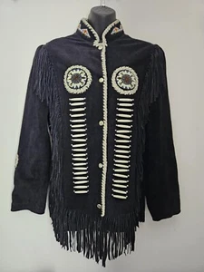 Attraction original outerwear size L leather tassles great condition beads - Picture 1 of 8