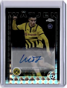 Kjell Watjen 2024-25 Topps Chrome UCC Nero Geometrico Auto #06/10 BVB - Foto 1 di 2