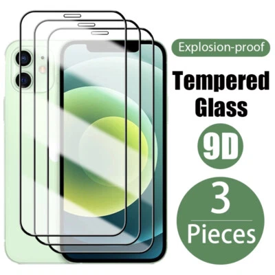 1/2/3 Pcs Tempered Glass Screen Protector For iPhone 16 15 14 13 12 11 Pro Max 8 - Image 1 of 4
