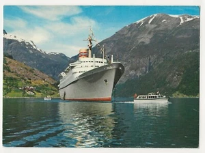 Vintage Postcard Norwegian American Line M/S Sagafjord Cruise Ship - Picture 1 of 2
