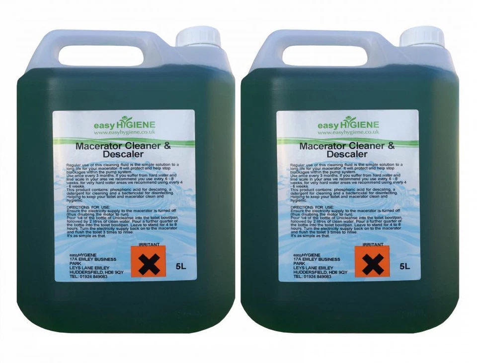 EASYHYGIENE 10L 2x5L Macerator Toilet Descaler Cleaner for Septic Saniflo pumps 10