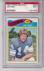 1977 Topps Mexican #  508  JOE REED  Lions  Mississippi State  PSA 7   - Picture 1 of 1