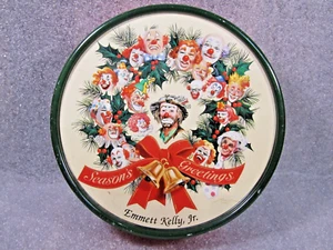 Vintage 1995 Emmett Kelly Jr. Season's Greeting 6" Tin Can Clowns Collectible - Picture 1 of 7