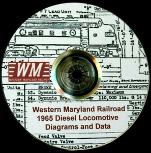 Western Maryland Railway 1965 Diesel Diagrams PDF Pages on DVD - Picture 1 of 5