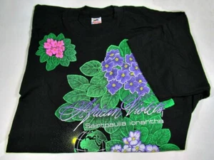 AV #01 Vintage African Violet T-Shirt, Kurzarm, 100% Baumwolle, schwarz Gr. XXL - Bild 1 von 3