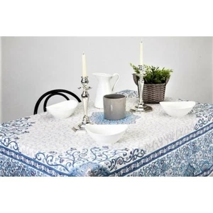 TISSAGES DU SOLEIL, FRENCH PROVENCE JACQUARD TABLECLOTH, SEVILLA BLEU, 3 SIZES - Picture 1 of 2