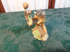 1991 Adorable Lenox Autumn Adventure Handcrafted Eastern Chipmunk Figurine - Picture 1 of 10