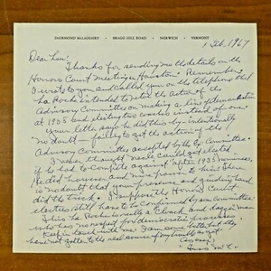 Tuss McLaughry College Football HOF Coach Signed Hand Written Letter - Picture 1 of 2