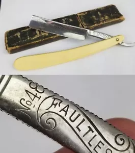 RARE straight edge razor antique "Faultless No 48" vintage box FA KOCH & Co. - Picture 1 of 9