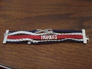 New England Patriots Team Colors Bracelet - Wristlet Red- Blue-Silver