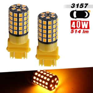 2x Yellow Amber 3157 LED DR Turn Signal Parking Light Blinker Corner Bulb - Imagen 1 de 6