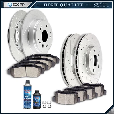 Ceramic Brake Pads And Rotors Front Rear For ACURA TL 04-07 08 Drilled Slotted - Image 1 of 4