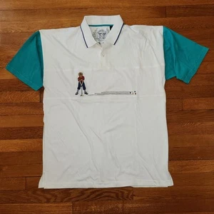 Polo manica corta ricamata golfista bianca solo membri vintage - L - Foto 1 di 8