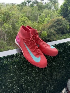 Nike mercurial superfly 10 academy turf soccer cleats pink/teal men’s size 9 - Picture 1 of 4