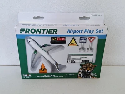 Juego de aeropuerto Daron Frontier Airlines con letreros de avión autobús metal fundido a presión Foto 1 de 4