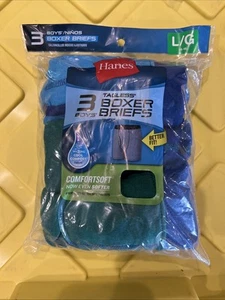 Hanes Boys 3 Pair Boxer Briefs Size Large ( 14-16) NEW WITH TAGS - Picture 1 of 2