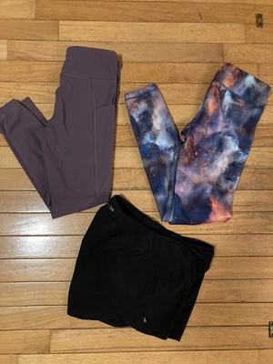 Athleta Girl 3 件装打底裤和短裤,尺寸 12 LG — 第 1/4 张图片