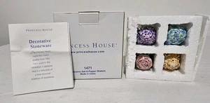 Brand New Set of 4 Princess House Exclusive Garden Ceramic Salt & Pepper Shakers - Picture 1 of 8