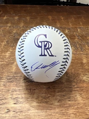 Ethan Holliday Signed Colorado Rockies Logo Baseball JSA Coa Autographed - Image 1 of 4