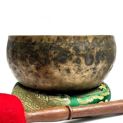 7" Antique Tibetan Singing Bowl – 7 Metal Bronze Kopre Design Handmade in Nepal - Image 1 of 4