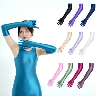 MJINM Long Gloves in Multiple Colors Women's Art Stage Performance Finger Gloves - Image 1 of 4