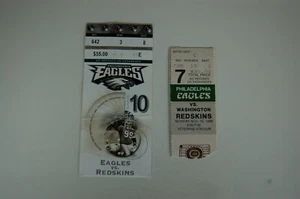 1990 Washington Redskins - Eagles Football Ticket - Body Bag Game + Bonus - Bild 1 von 7