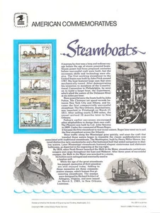 Folleto de barcos de vapor #325 25c #2405-2409a panel de sellos conmemorativos de USPS - Imagen 1 de 1