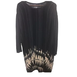 Plenty by Tracy Reese Women's Black & Tan Tie Dye Long Sleeve Dress - Picture 1 of 12