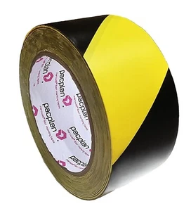 Black And Yellow Hazard Tape Roll Self Adhesive Safety Caution Warnin 33M x 50mm - Picture 1 of 4