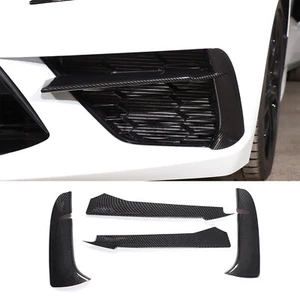 Front Grille Side Frame Trim For Corvette C8 2020-24 ABS Carbon Style Kit Cover - Picture 1 of 8