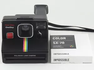 Vintage Polaroid SX-70 OneStep Time-Zero Rainbow Stripe Camera with Film TESTED - Picture 1 of 5