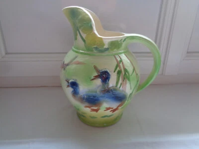 GRAND PICHET BARBOTINE ST CLEMENT FRANCE DECOR CANARDS LIBELLULES JONC FLEUR - Photo 1/4