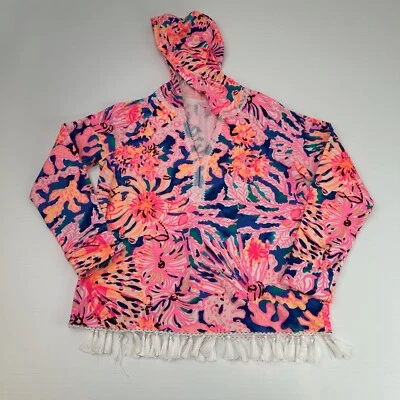 Sudadera con Capucha Lilly Pulitzer Mujer Grande Harmon Sea Dream Borla Flecos UPF Top Core Ni Foto 1 de 4