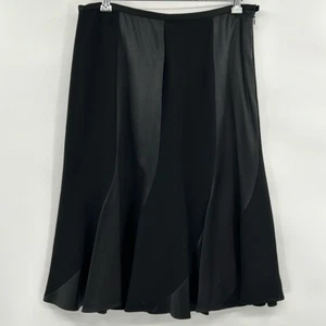 Lafayette 148 Womens Silk Panel Flounce Skirt Sz 10 Black Career Whimsigoth - Picture 1 of 8