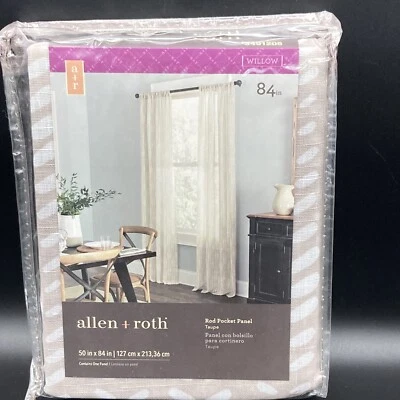 Panel de cortina individual semi transparente Allen Roth Willow 84 pulgadas poliéster topo 3491205 Foto 1 de 4