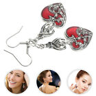 Goth Heart Earrings Halloween Jewelry Vintage Dangle Earrings-CY