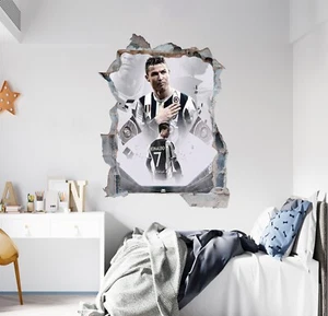 Cristiano R Wandsticker | CR Sport 3D Smashed Sticker Abnehmbar Vinyl Fußball - Bild 1 von 5