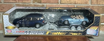 BMW X5 & BMW Z3 SHOW CAR METAL TRAILER PACK 1:24 SCALE MOTOR MAX - Image 1 of 4