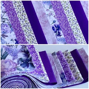 10 100% cotton fabric strips 2.5” x 42” jelly roll quilting lilac purple C B - Picture 1 of 24