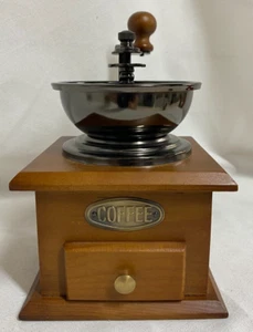 Wooden Handmade Manual Coffee Grinder with Hand Crank NEW - Picture 1 of 8