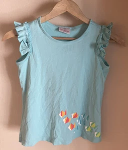 Hanna Andersson Girls Light Blue Fish Print Tank Top Size 130cm US 8 - Picture 1 of 3