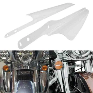 2x Klar Gabel Windabweiser für Harley Touring Road King Electra Glide 1995-2023 - Picture 1 of 10