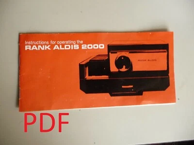 Instructions slide projector RANK ALDIS 2000   EMail/CD - Image 1 of 2
