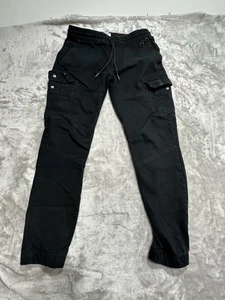 Pantalones cargo Twice para hombre talla 32 negros bolsillos cordón cintura elástica - Imagen 1 de 7