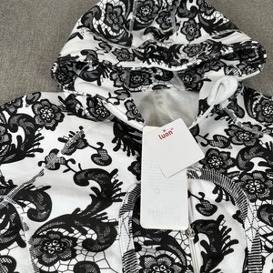 Felpa con cappuccio Lululemon Scuba Laceoflage Polar Cream nera taglia 10 Luon nuova con etichetta nuova - Foto 1 di 12