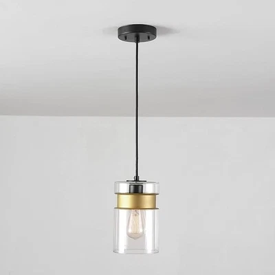 复古黄铜透明玻璃灯罩天花板悬挂灯具 1 件 — 第 1/4 张图片