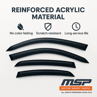 Viseras deflector de viento canal exterior 4 piezas para Kia Rio 2012-2017 sedán Foto 1 de 4