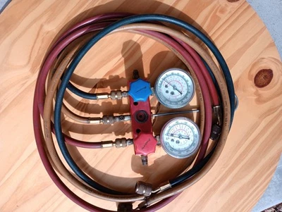 🧰 Medidores colectores de aire acondicionado a presión vintage R-12 Foto 1 de 4