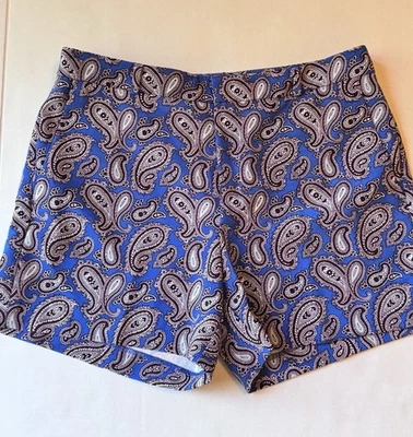 Banana Republic 佩斯利短裤 Ryan Fit 蓝色 10 码学院风经典图案印花 — 第 1/4 张图片